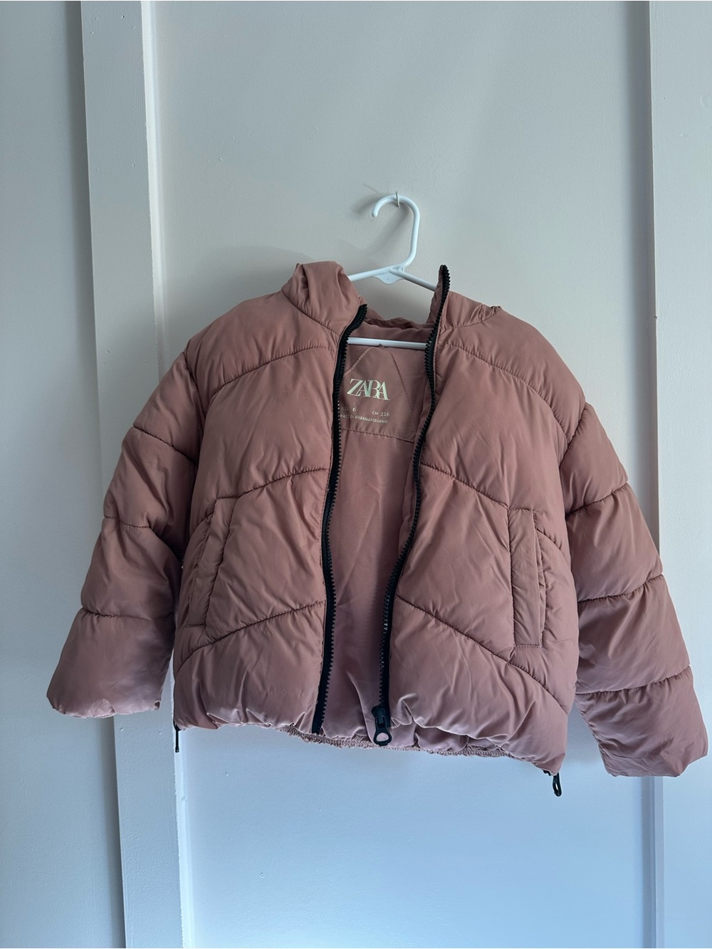 Zara girls Dusty Rose Puffer Jacket